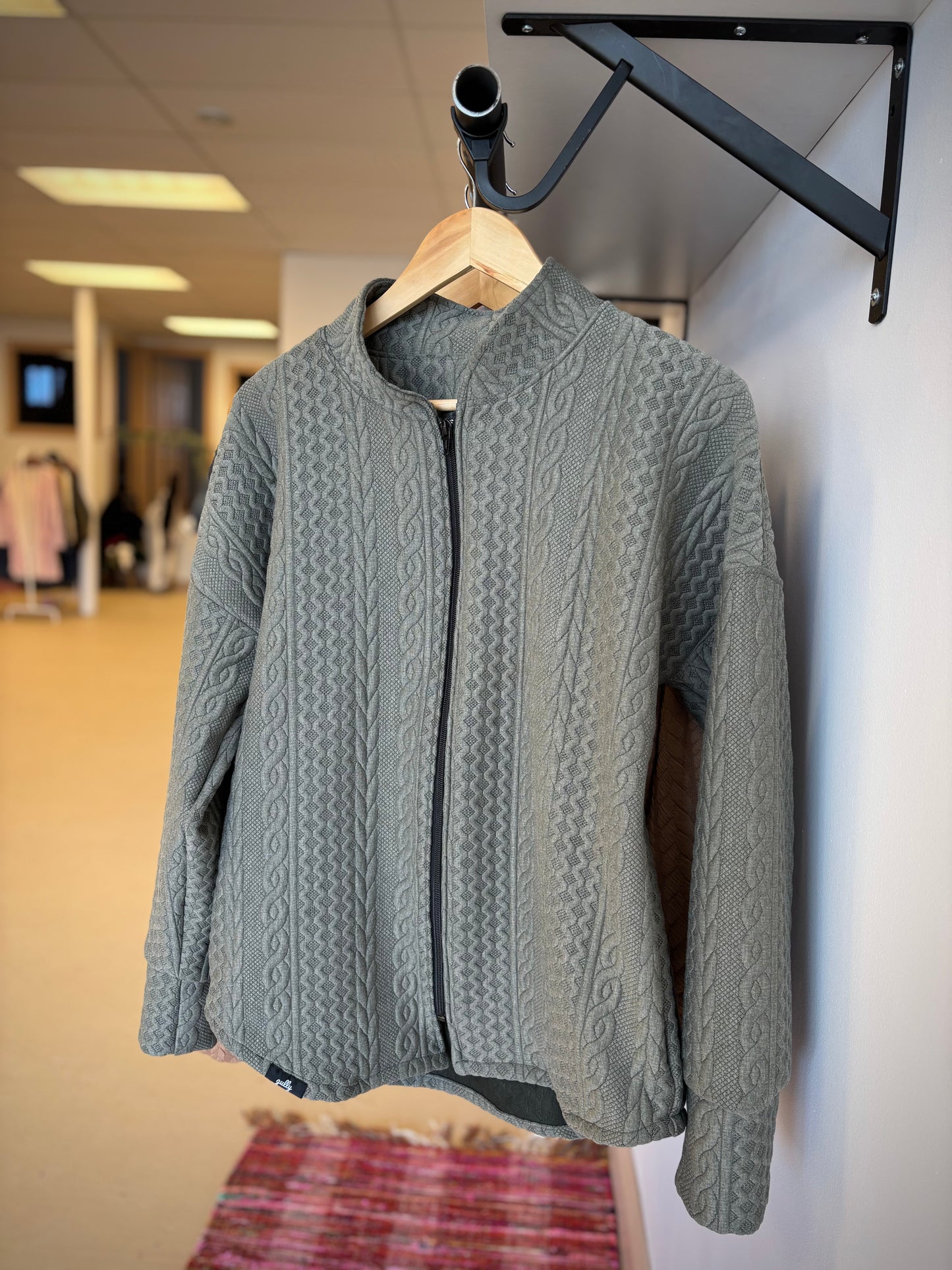 Cable Knit Bomber Jacket