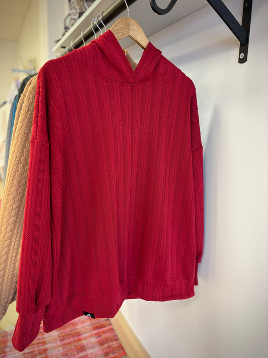 Cable Knit Hoodie | Ruby
