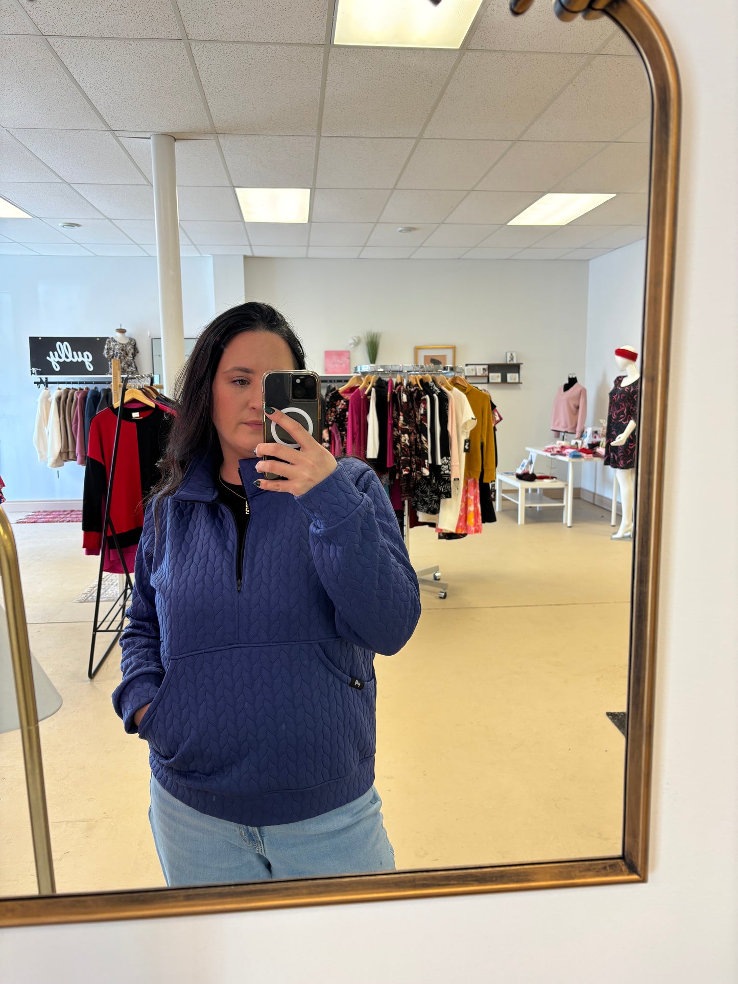 The Bridget 1/4 Zip | indigo