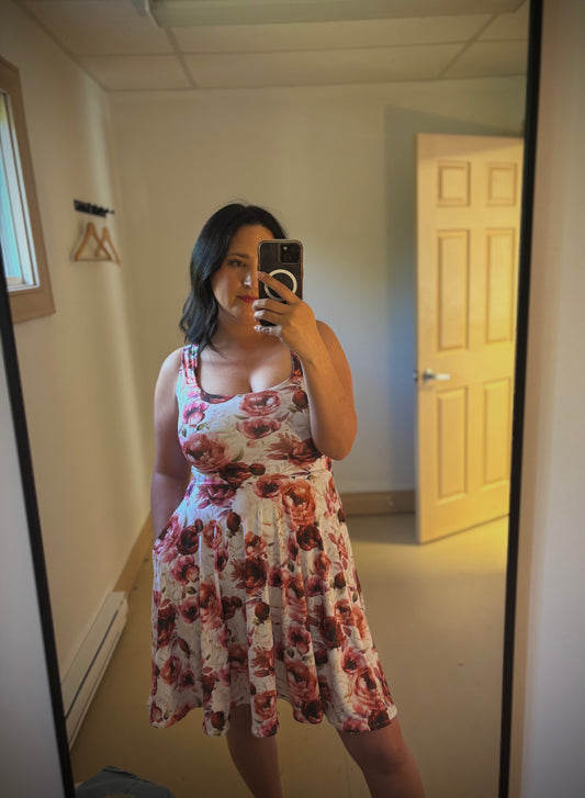 Pink Floral Fit & Flare