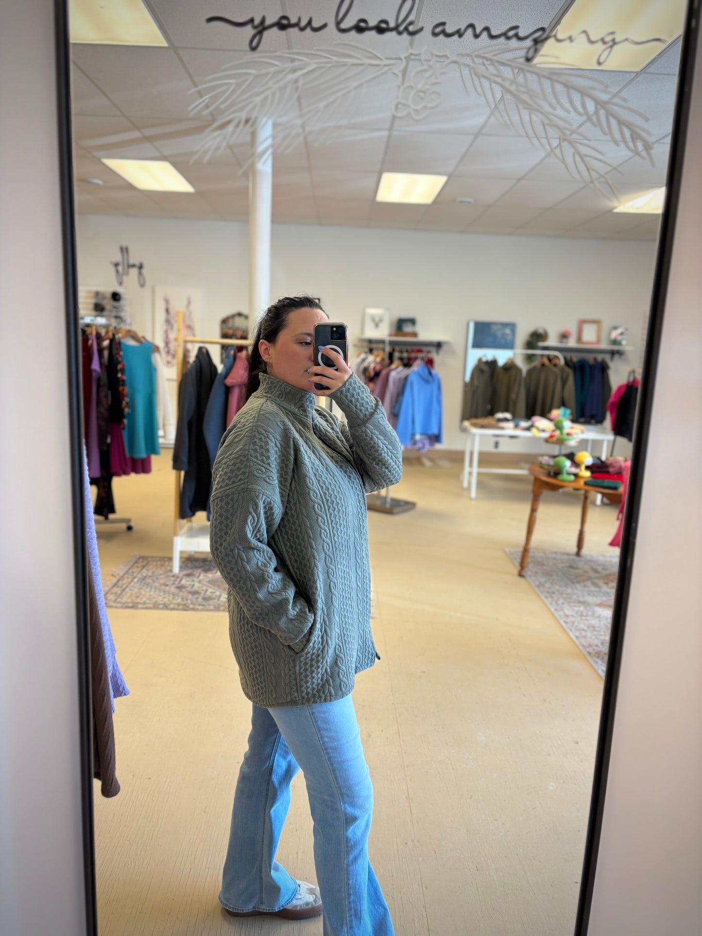 Cable Knit Bomber Jacket