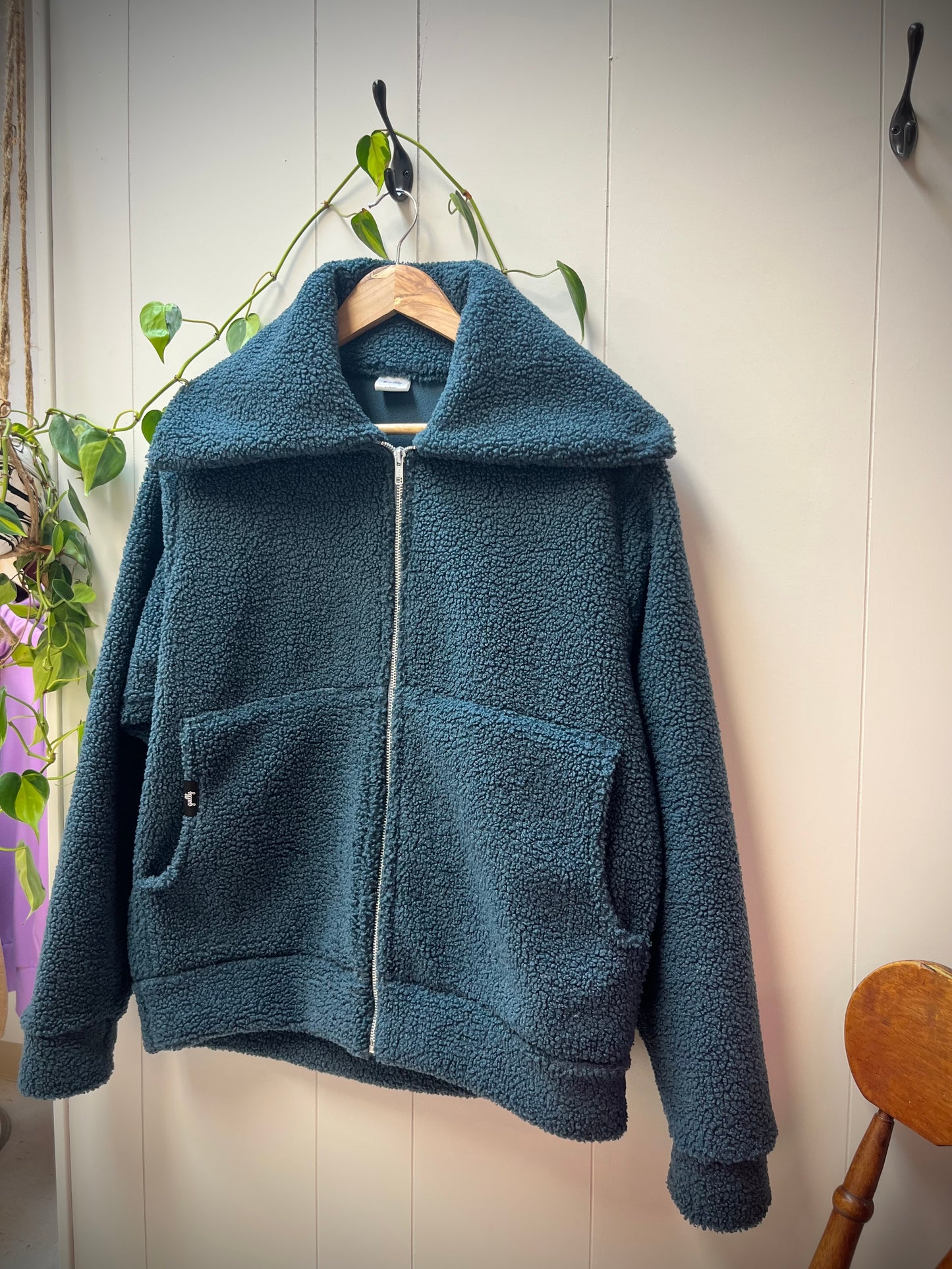Teddy Bomber Jacket | Blue Smoke