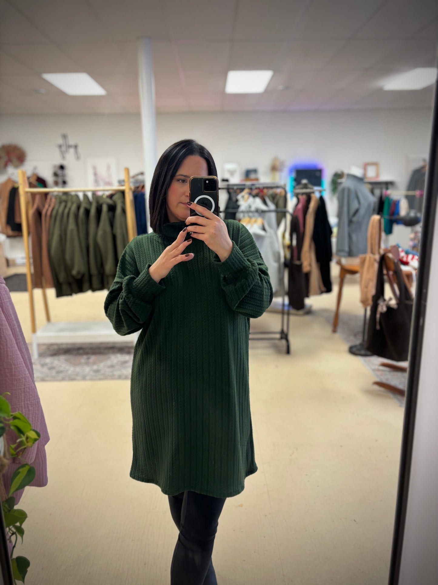 Netta Sweater Dress ~ Pine