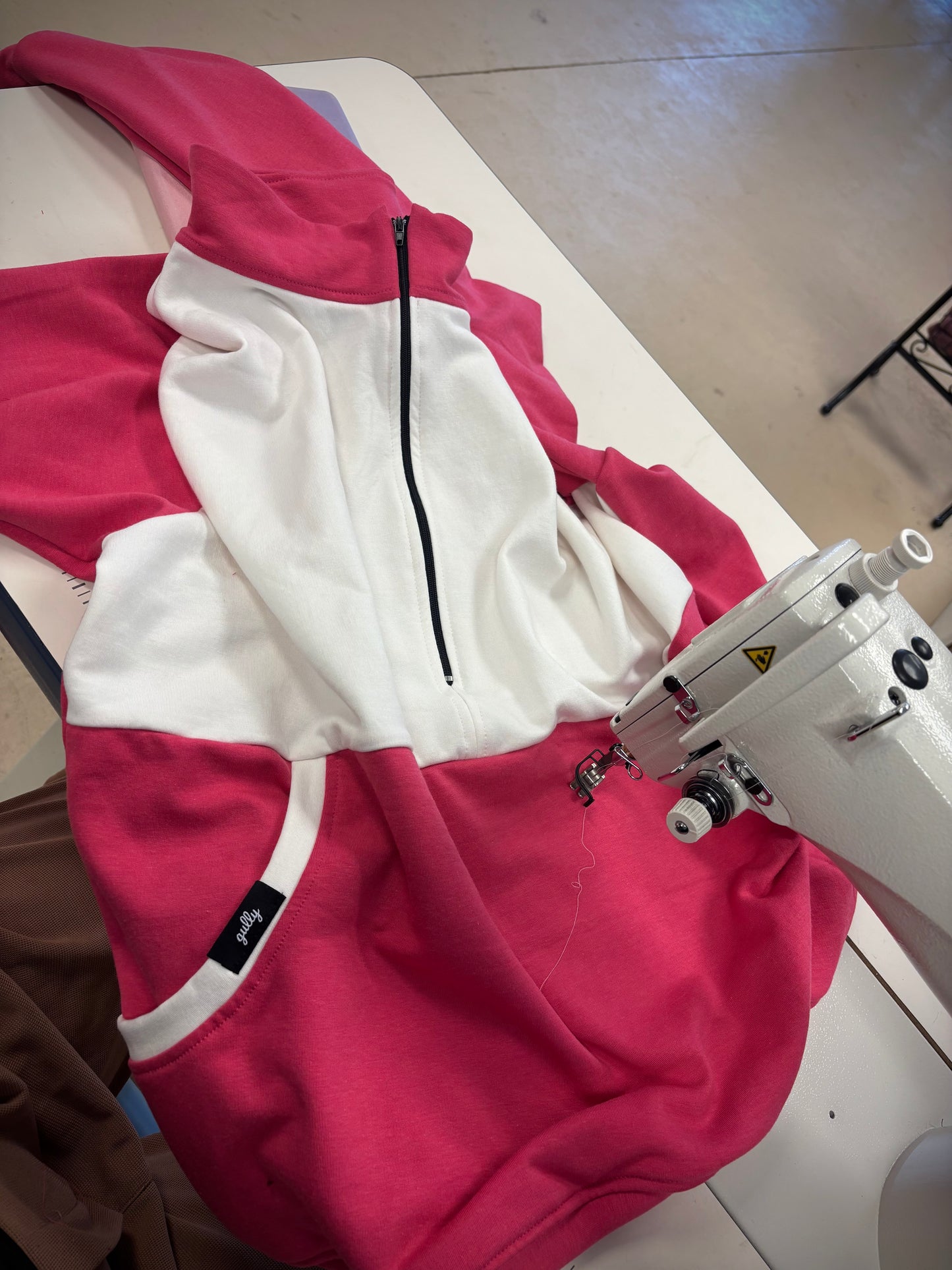 The Bridget 1/2 Zip | Pink&White