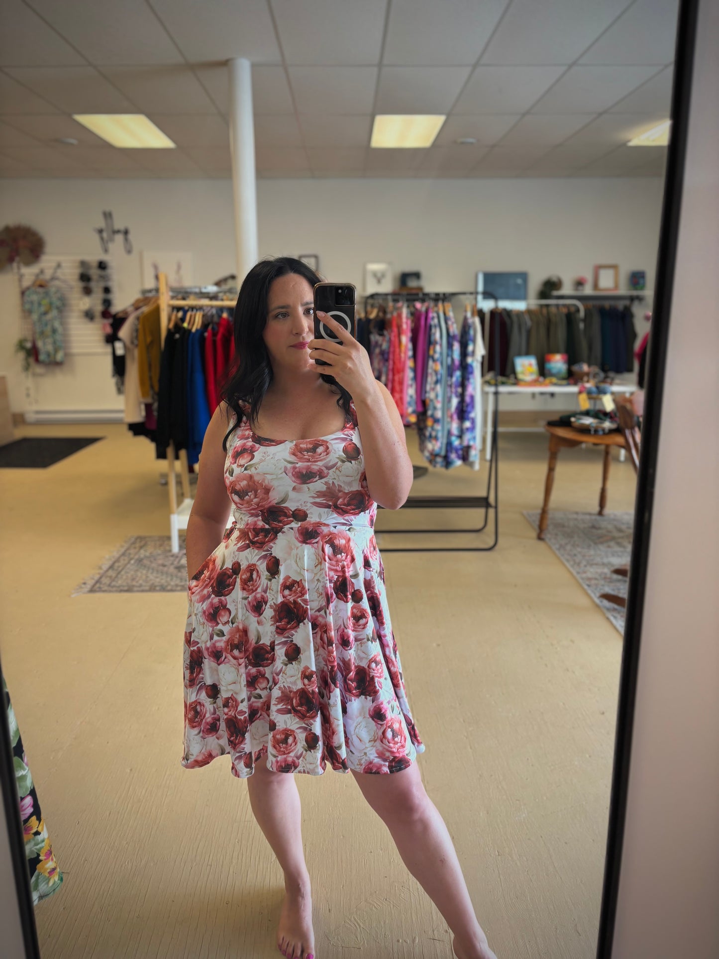 Pink Floral Fit & Flare