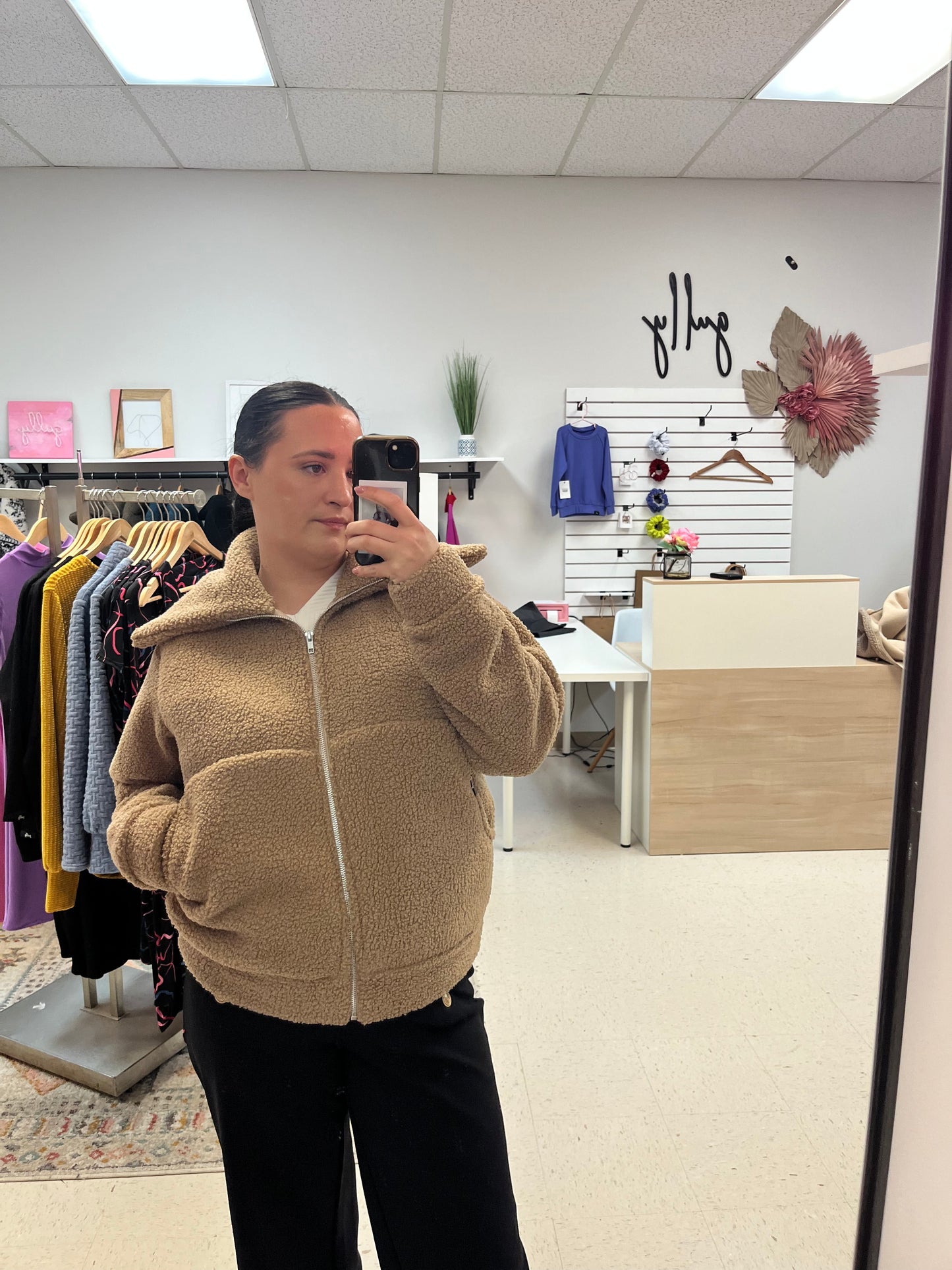 Teddy Bomber Jacket | Camel