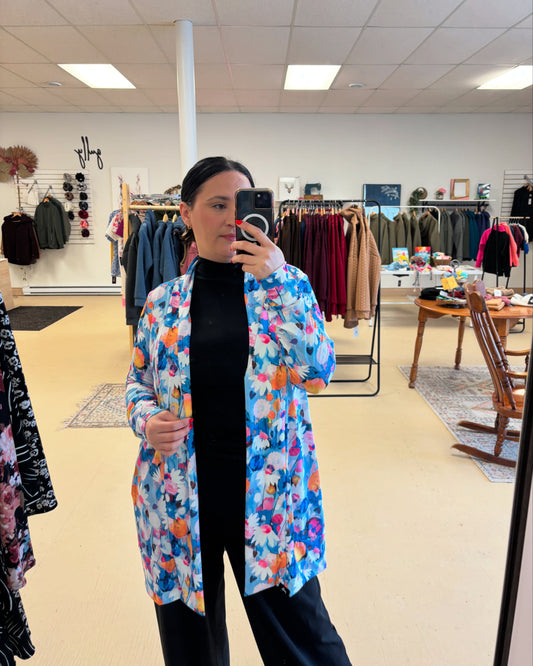 The Jilly Cardi | Blue Spring Flowers