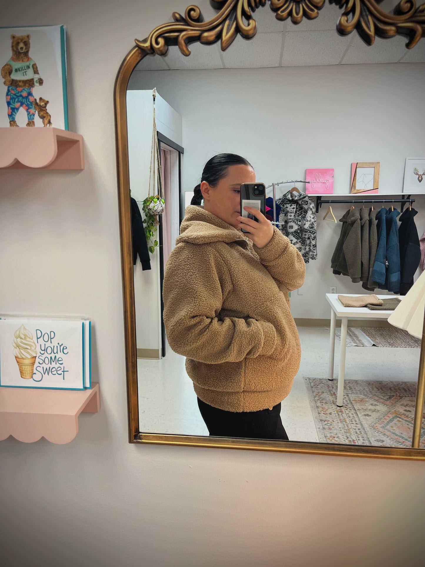 Teddy Bomber Jacket | Camel