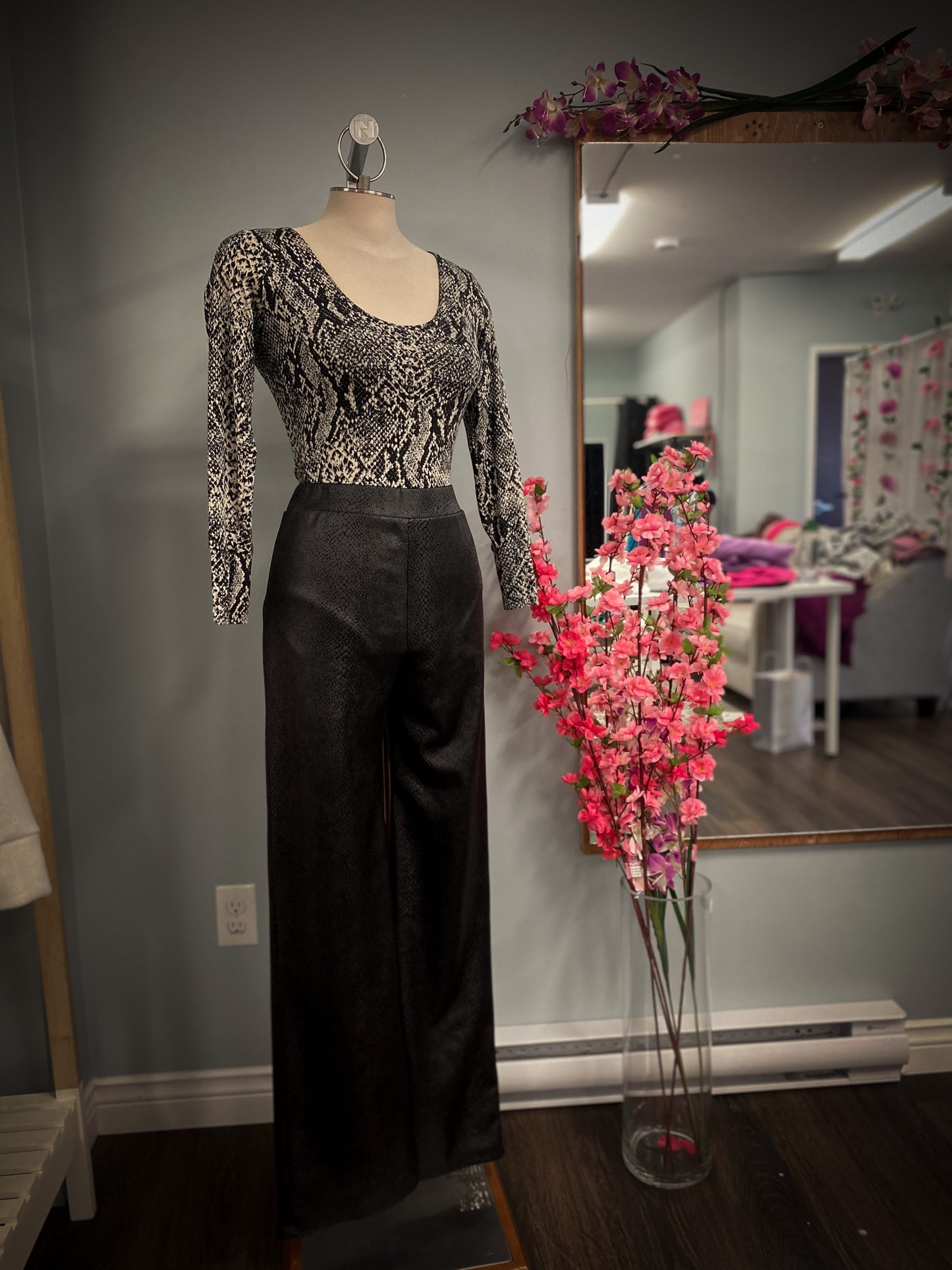 Faux Leather/Suede Pant