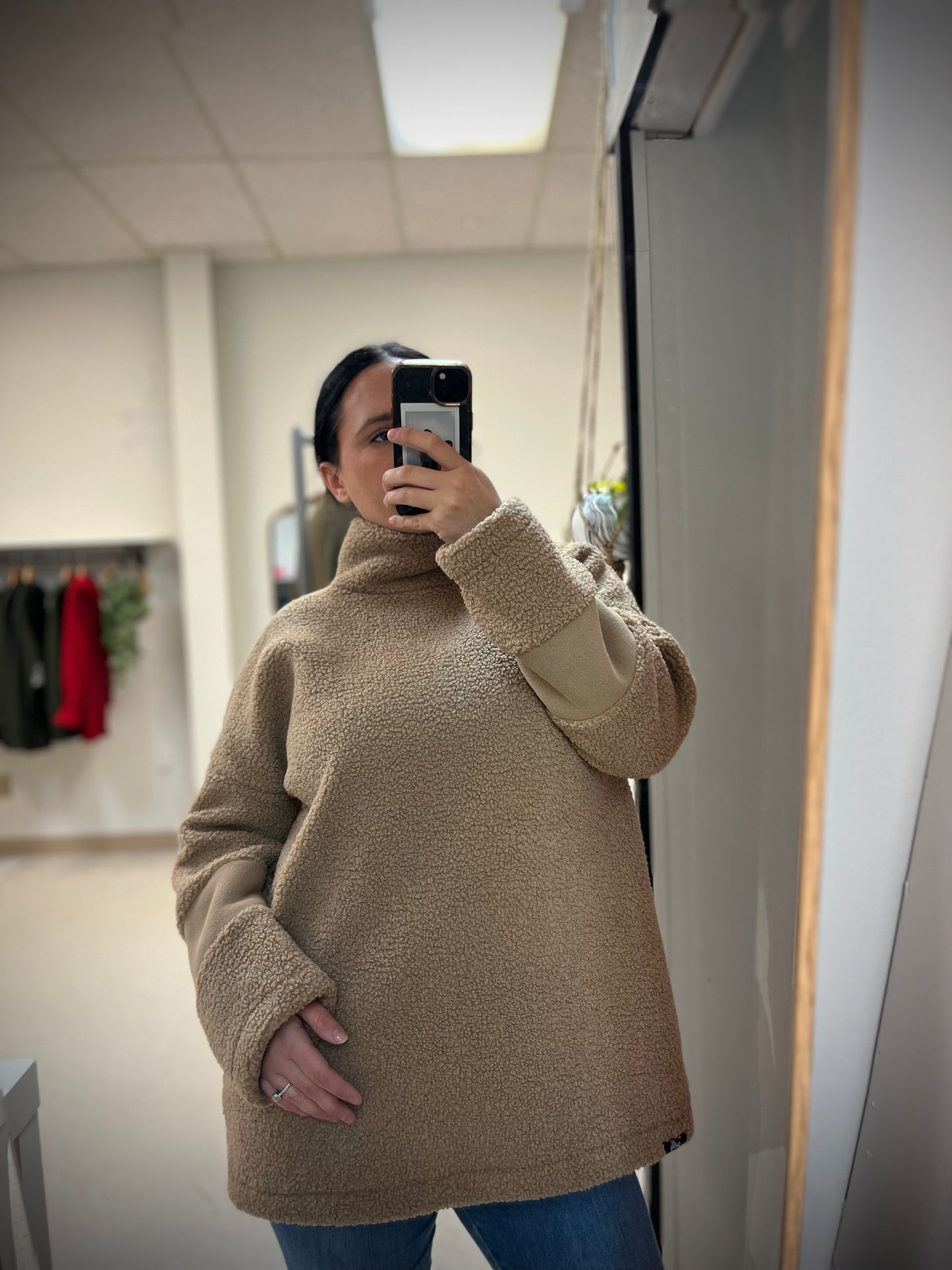 Teddy Fleece Pullover | Camel