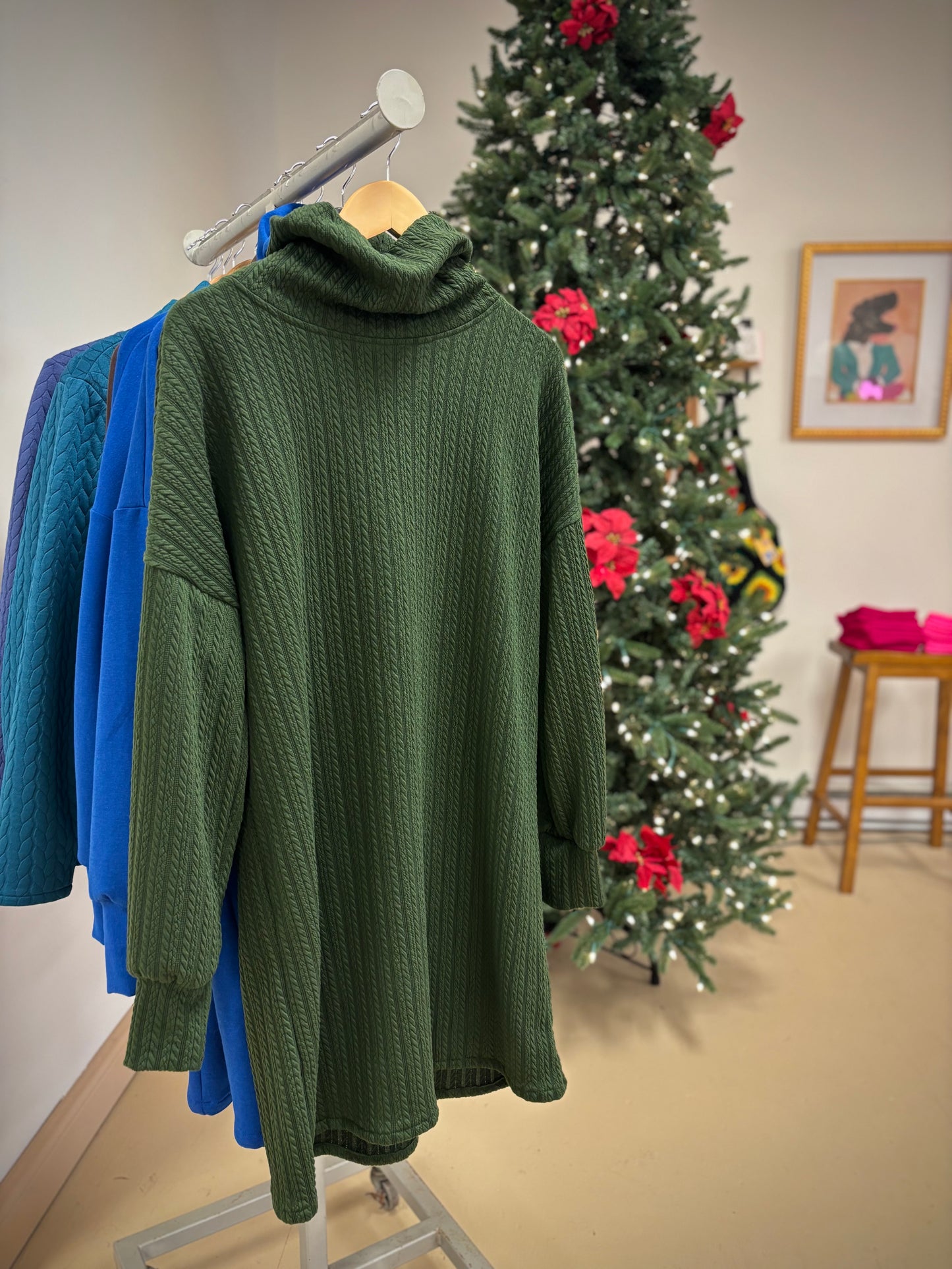 Netta Sweater Dress ~ Pine