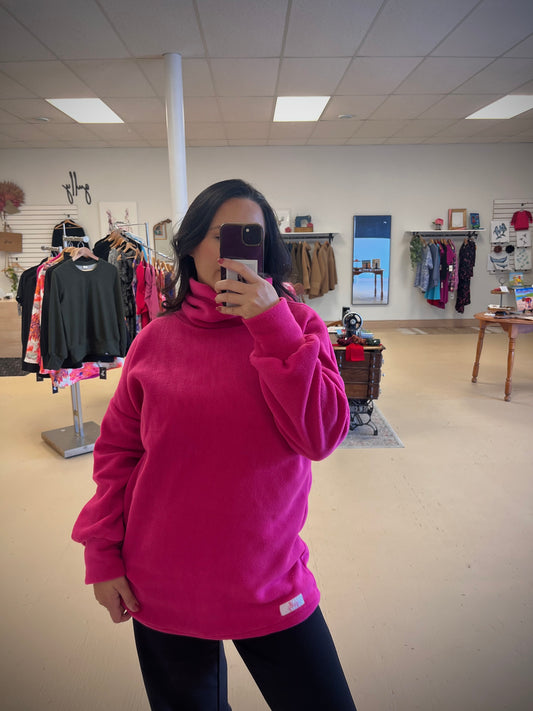 Fleece Pullover | Hot Pink