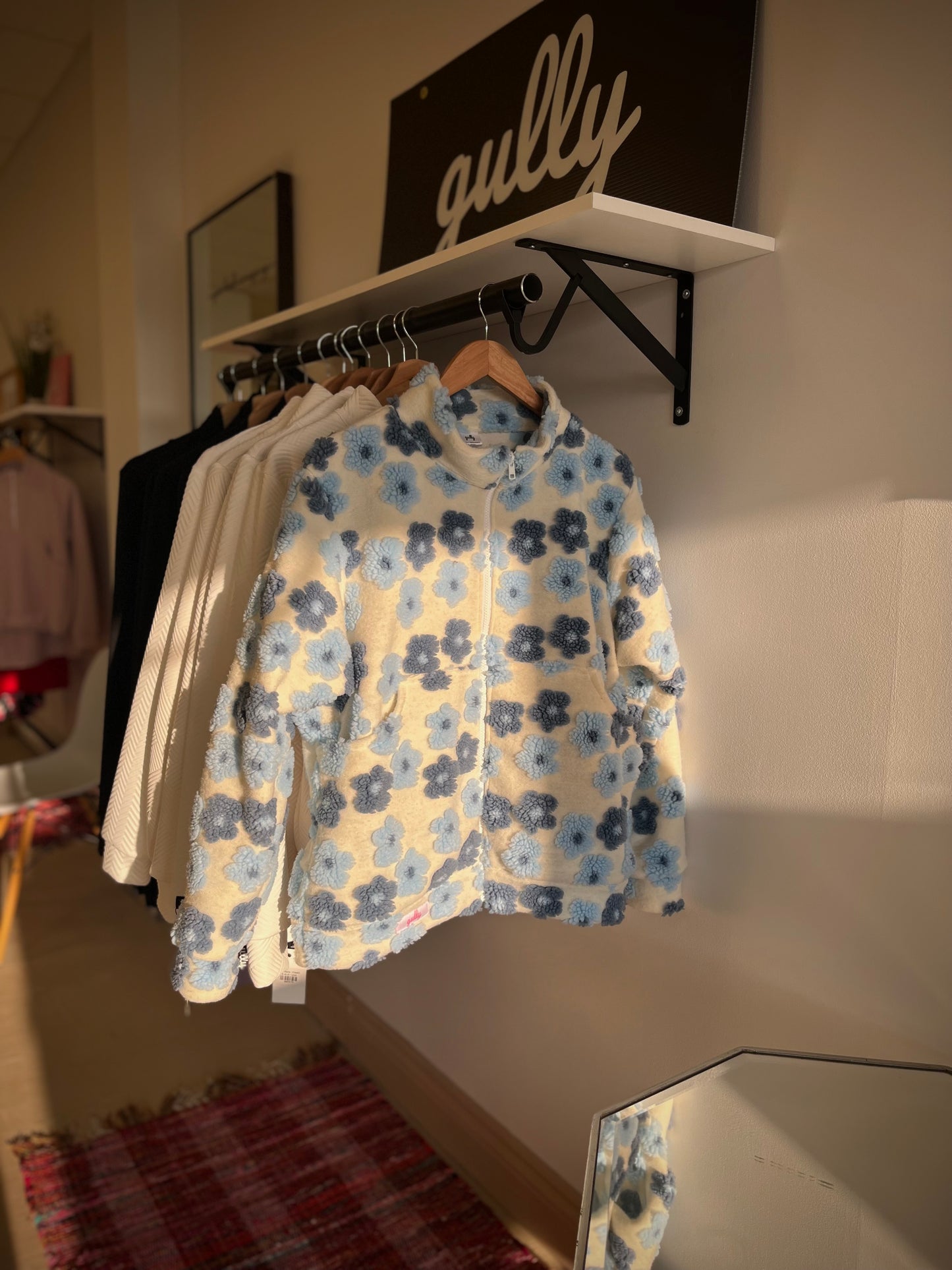 Blue Floral Bomber Jacket