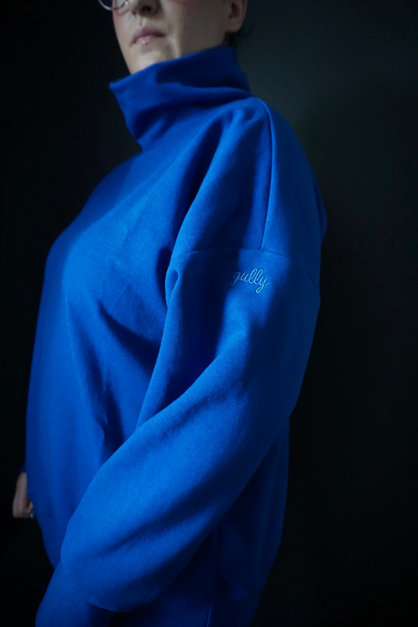 Oversized Mock Neck Crew