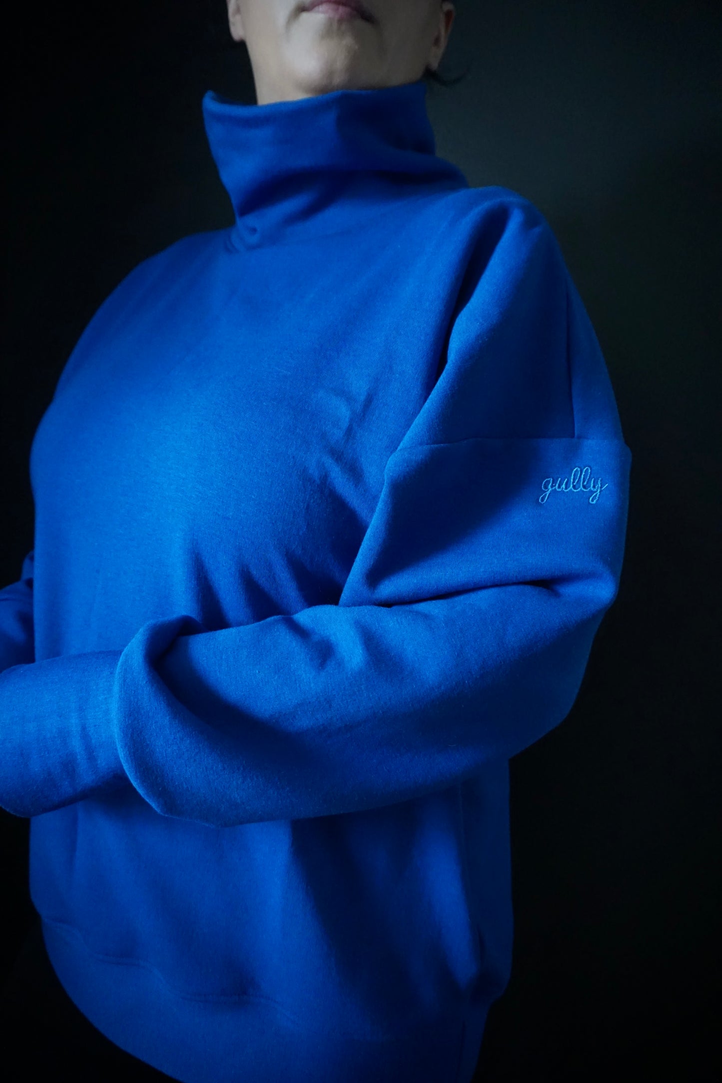 Oversized Mock Neck Crew