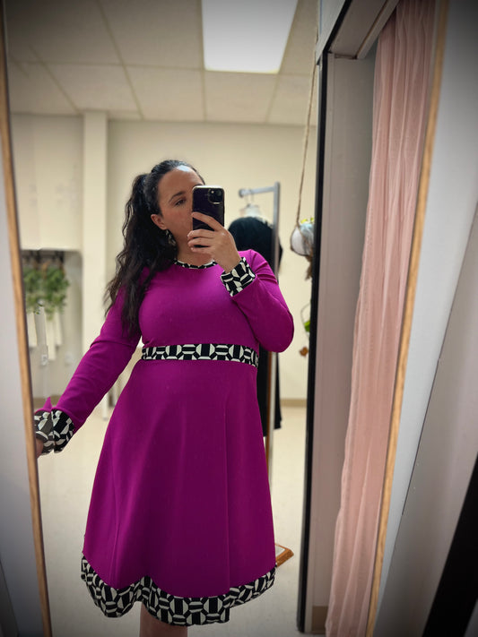 Pink Accented Fit & Flare