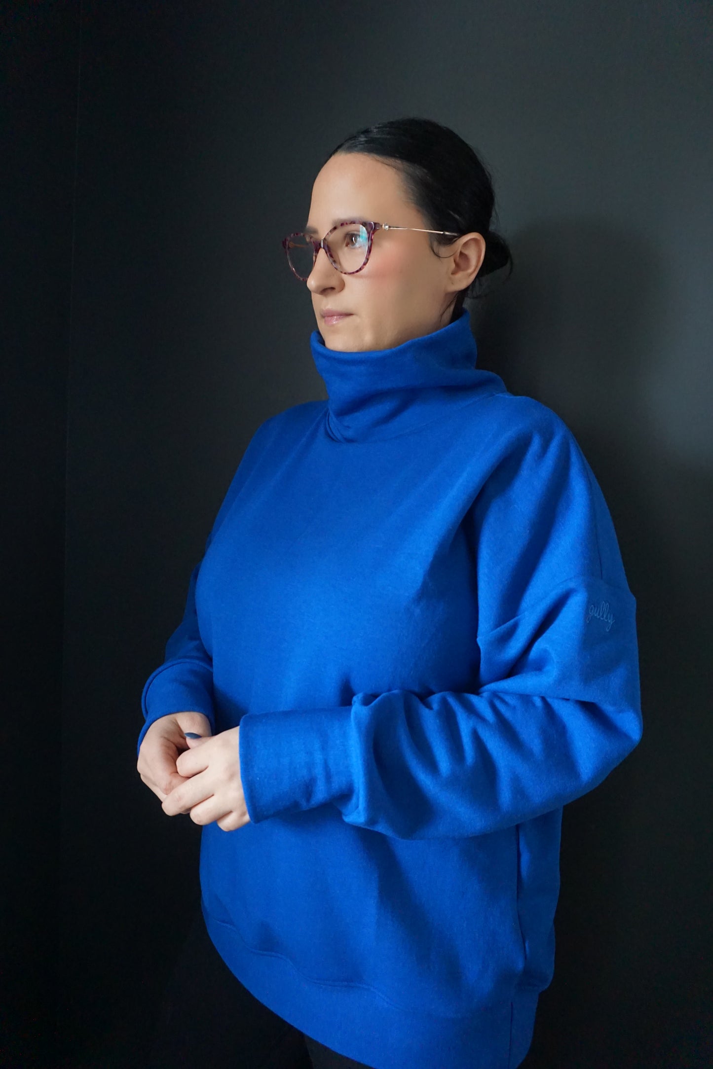 Oversized Mock Neck Crew