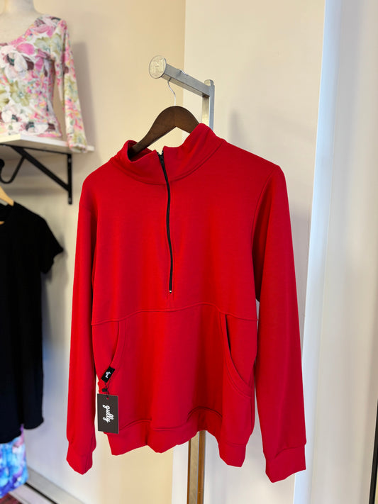 The Bridget 1/2 Zip - Red