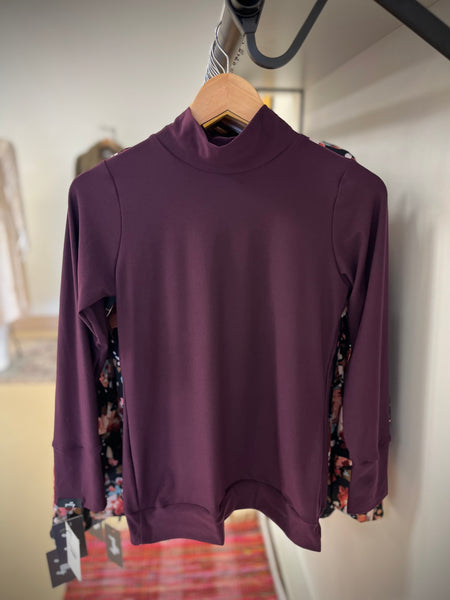 Mock Neck Bridget Top | Plum