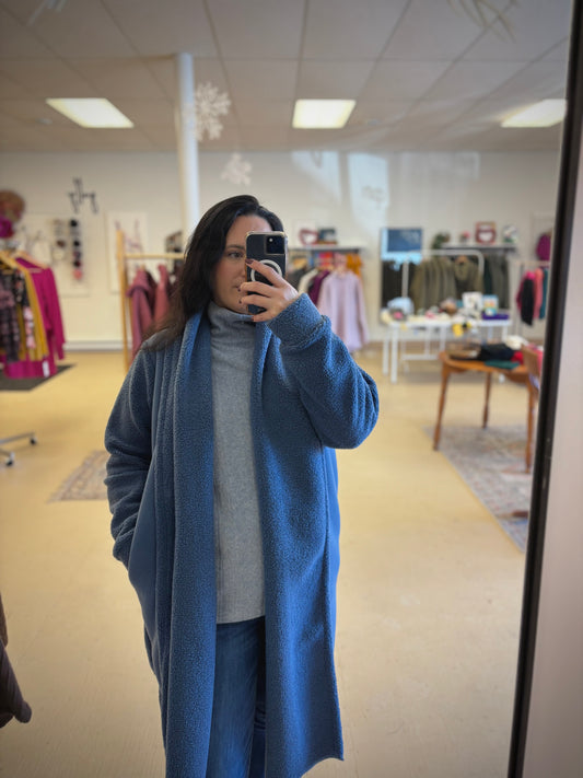 Denim Blue Teddy Overcoat