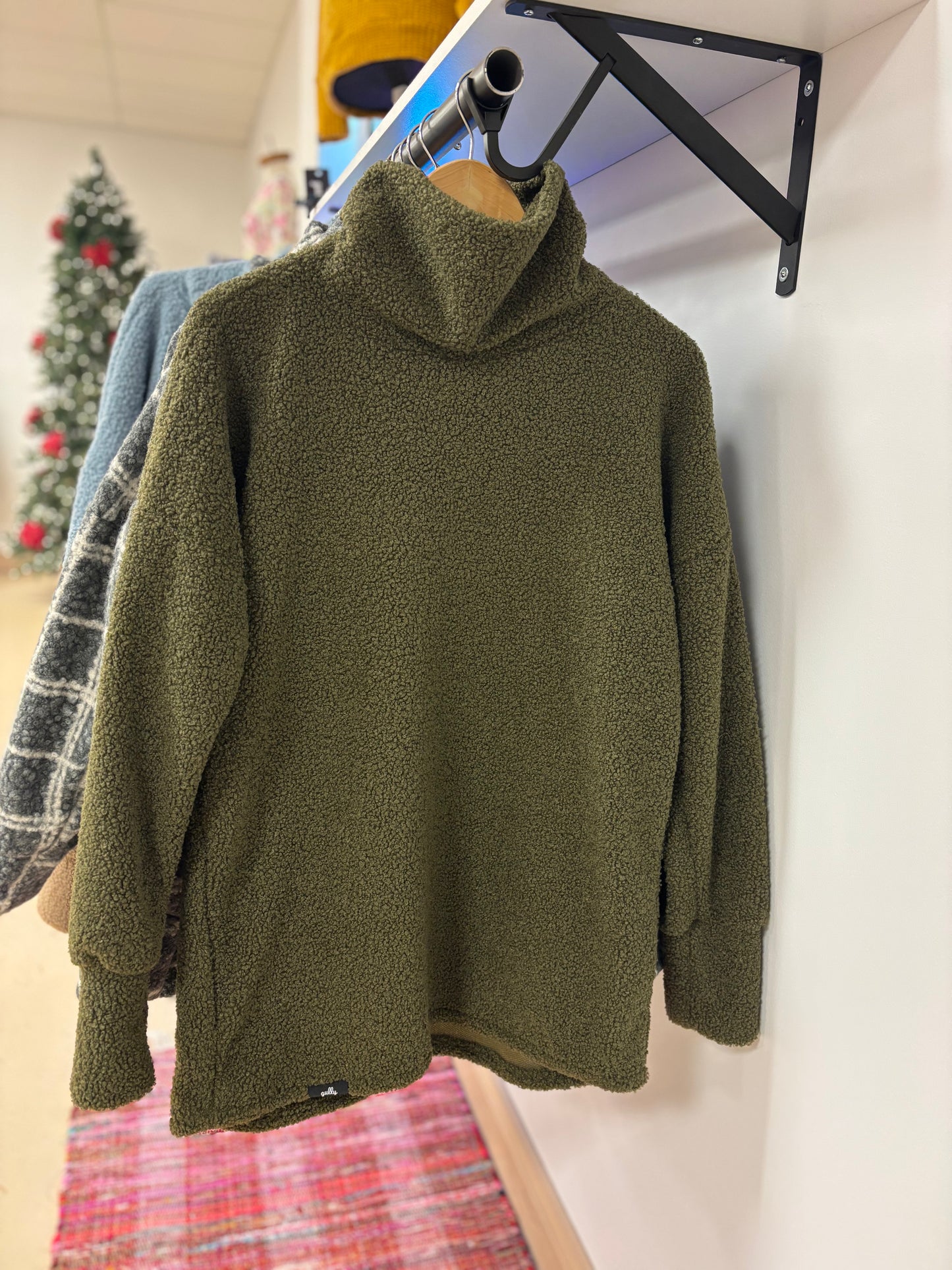 Khaki Green Teddy Pullover