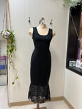 Black Pencil Dress w/ Lace detail
