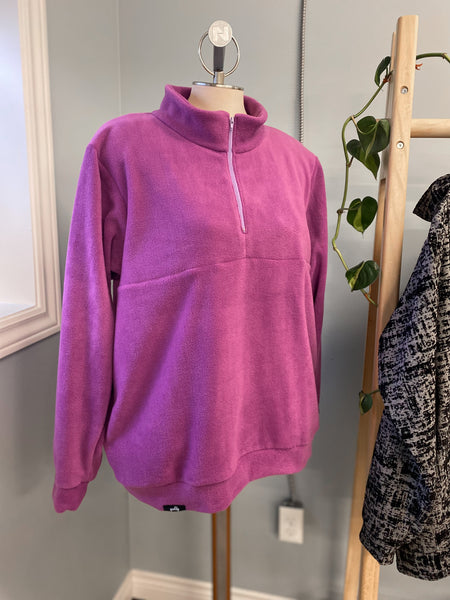 The Bridget 1/4 Zip Pullover - Purple Fleece